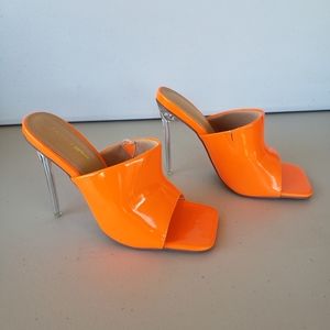 Orange Heels Size 8